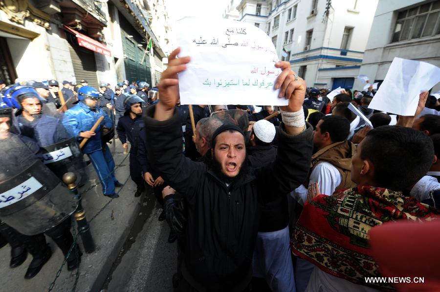 ALGERIA-ALGIERS-CHARLIE HEBDO-PROTEST