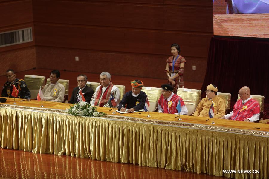 （国际）（3）缅甸举行全国停火协议签署仪式