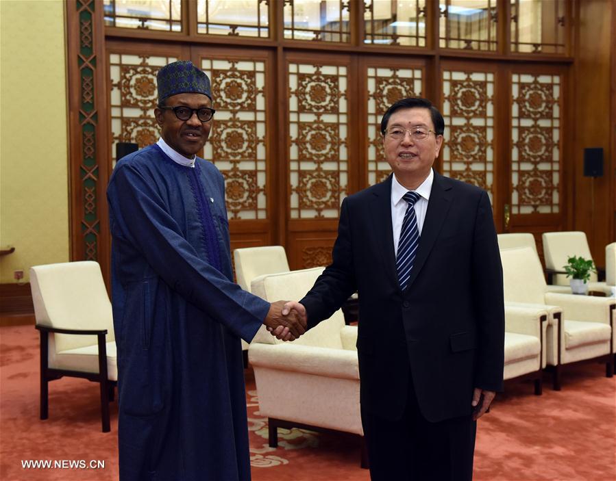 （时政）张德江会见尼日利亚总统布哈里 
