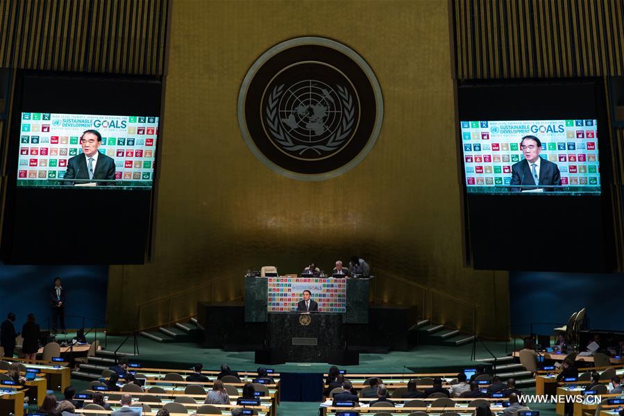 UN-NEW YORK-CHINA-SDG-HIGH LEVEL DEBATE-LI BAODONG