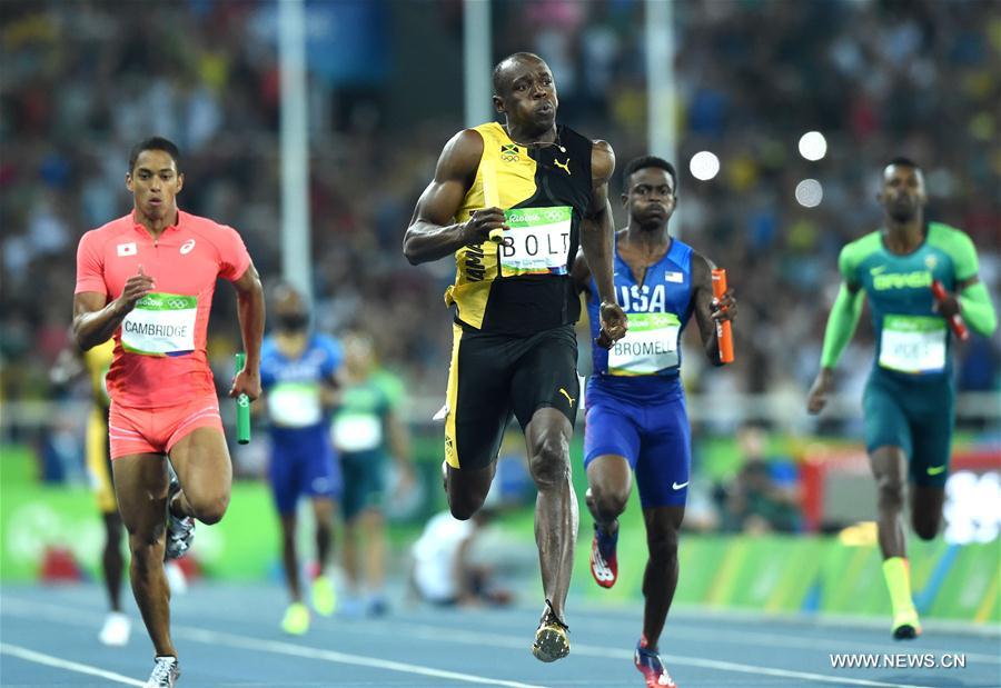 （里约奥运会）（1）田径——男子4x100米接力：牙买加队夺冠