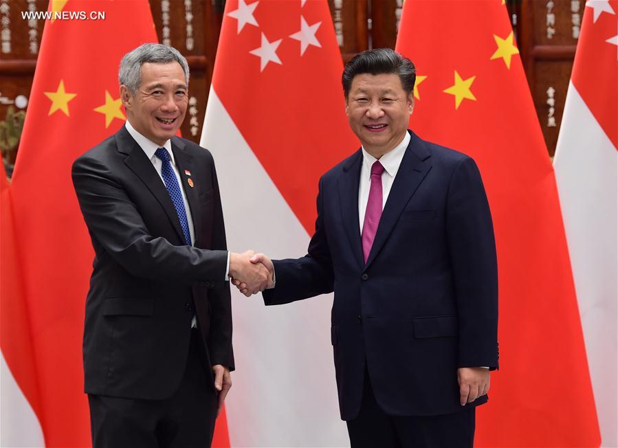 （杭州G20·时政）习近平会见新加坡总理李显龙