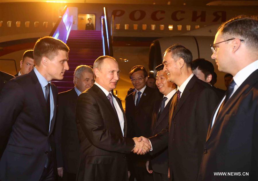 （杭州G20·XHDW）俄罗斯总统普京抵达杭州
