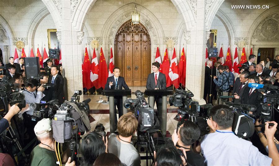 （时政）（2）李克强与加拿大总理特鲁多共同会见记者