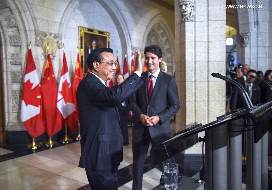 （XHDW）（2）李克强与加拿大总理特鲁多共同会见记者