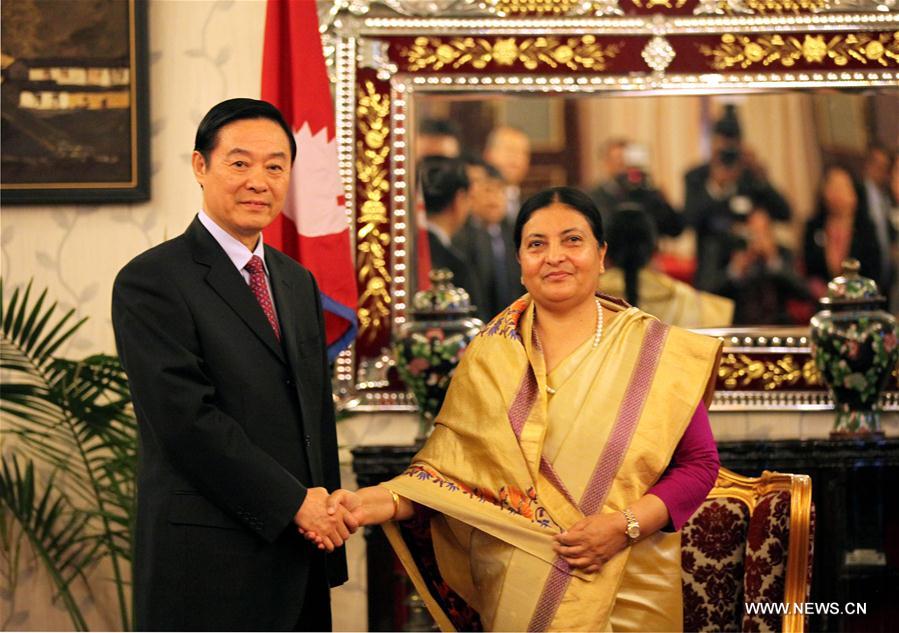 （XHDW）尼泊尔总统班达里会见刘奇葆