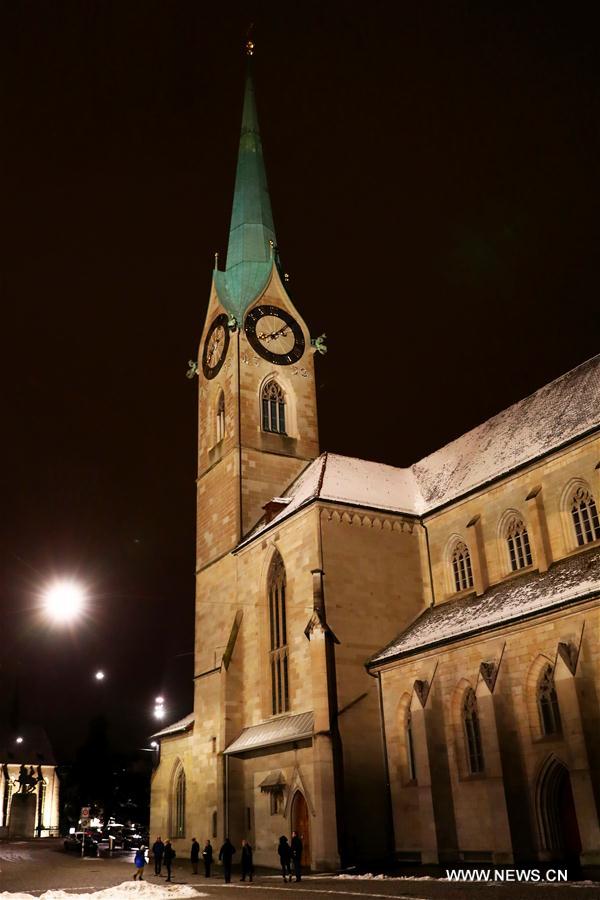 Paysage nocturne de Zurich