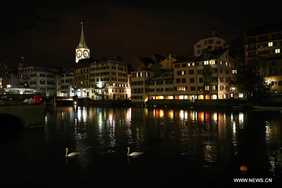 Paysage nocturne de Zurich