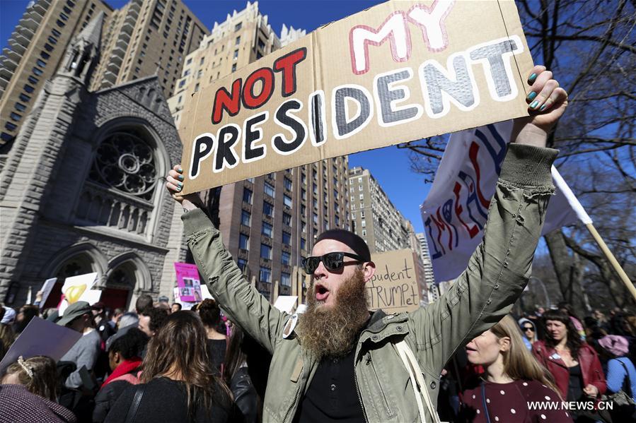 Rassemblement contre le président américain à New York