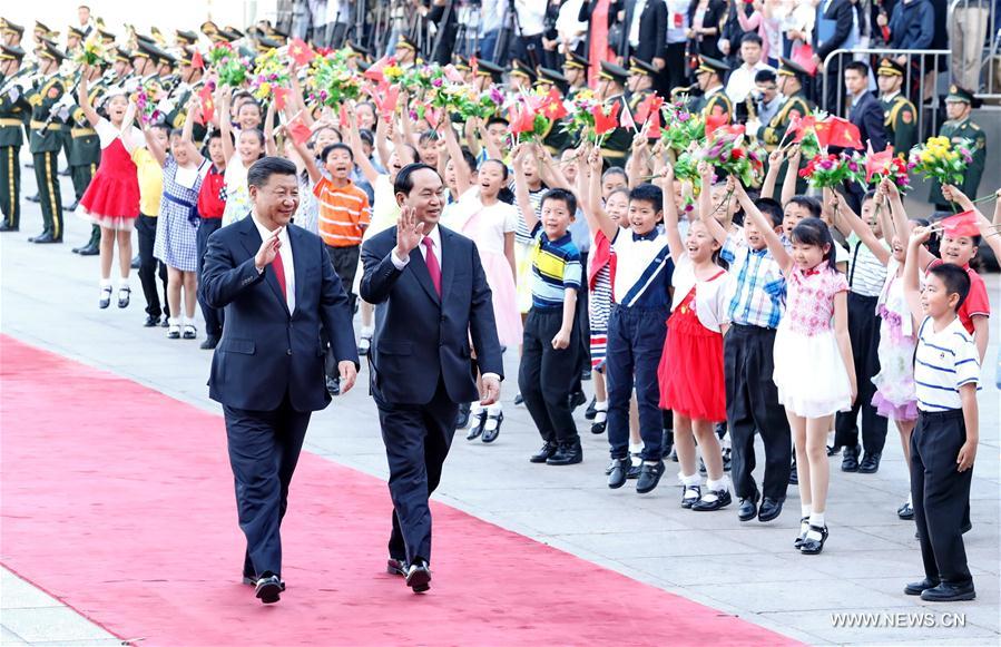 （一带一路·高峰论坛）（1）习近平同越南国家主席陈大光举行会谈