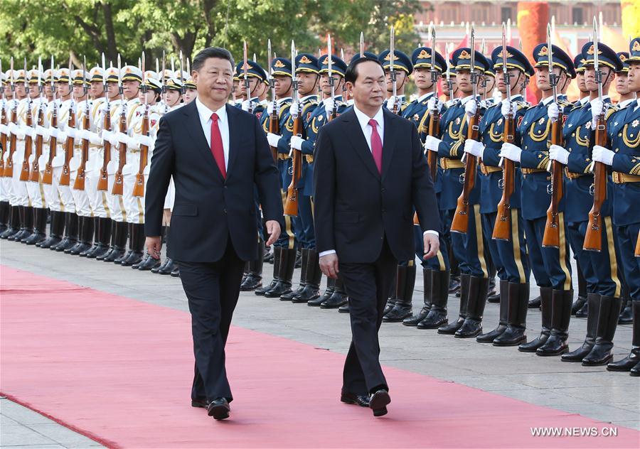 （XHDW）（1）习近平同越南国家主席陈大光举行会谈