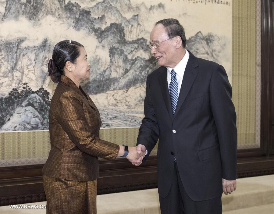 （时政）王岐山会见柬埔寨副首相梅森安