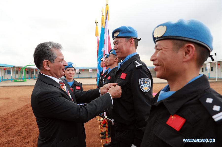 LIBERIA-MONROVIA-CHINESE PEACEKEEPING POLICE-UN MEDALS