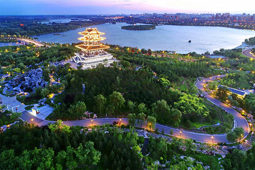 Chine: vue a&eacute;rienne de la ville de Tangshan