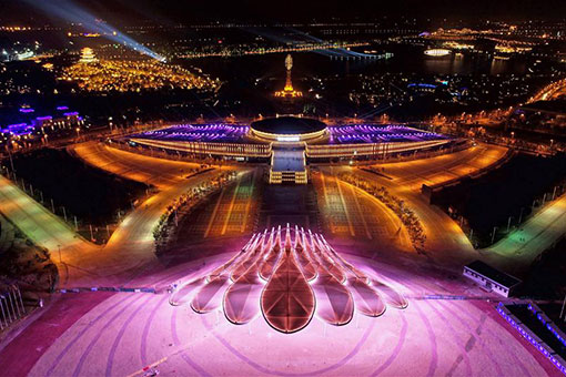 Chine: la vue nocturne de Tangshan