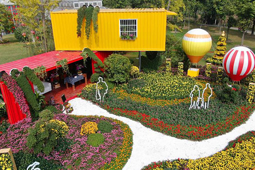 Exposition de chrysanth&egrave;mes dans l'est de la Chine