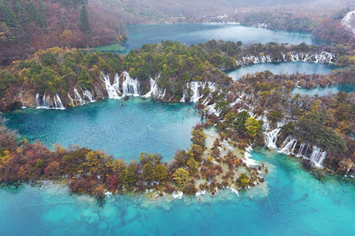 Chine: paysage du Parc national de Jiuzhaigou