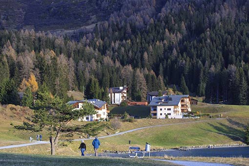 Paysages d'automne à Davos en Suisse