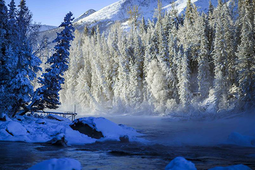 Chine : paysage de neige à Kanas