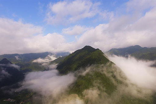 Chine: beau paysage d'un bourg à Chongqing