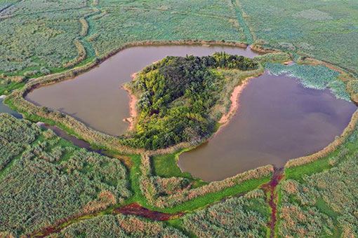 Paysage du lac Hongze dans l'est de la Chine