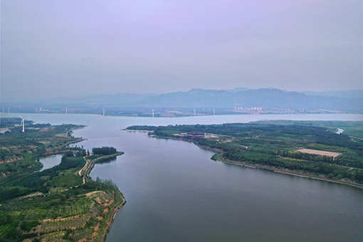 Chine: paysage d'un parc national de la zone humide au Heibei