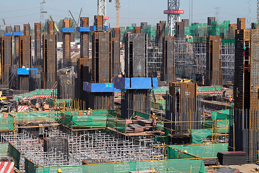 Chine : construction de la gare de Xiongan dans le Hebei