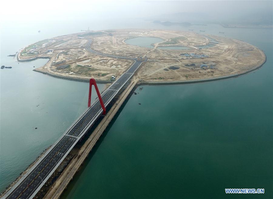 Ouverture d'une île artificielle au public dans le sud de la Chine