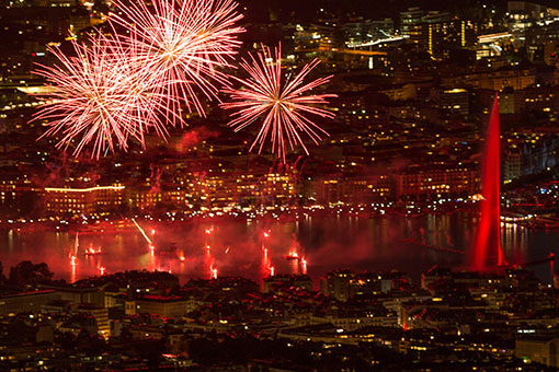 Suisse: feux d'artifice &agrave; Gen&egrave;ve