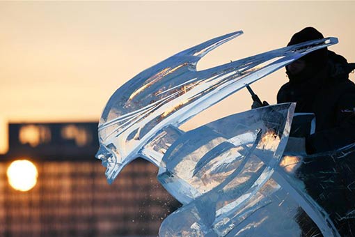Chine : concours international de sculpture sur glace &agrave; Harbin