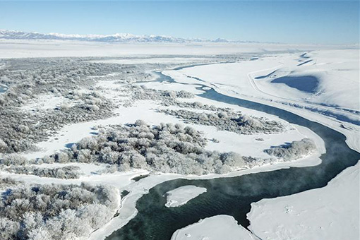 Paysage d'hiver dans le nord-ouest de la Chine