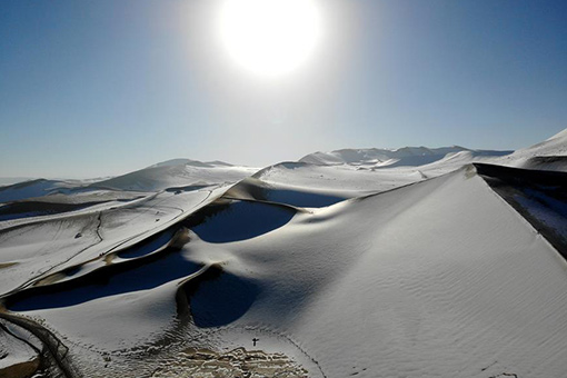 Chine: paysage de neige au Gansu