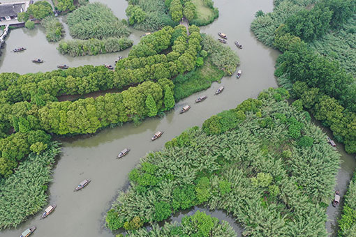 Chine: paysage du site pittoresque de Shajiabang