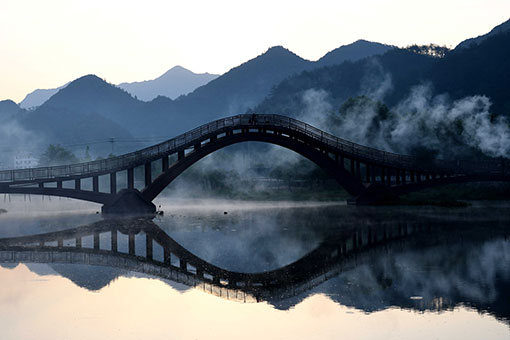 Paysage d'un village dans l'est de la Chine