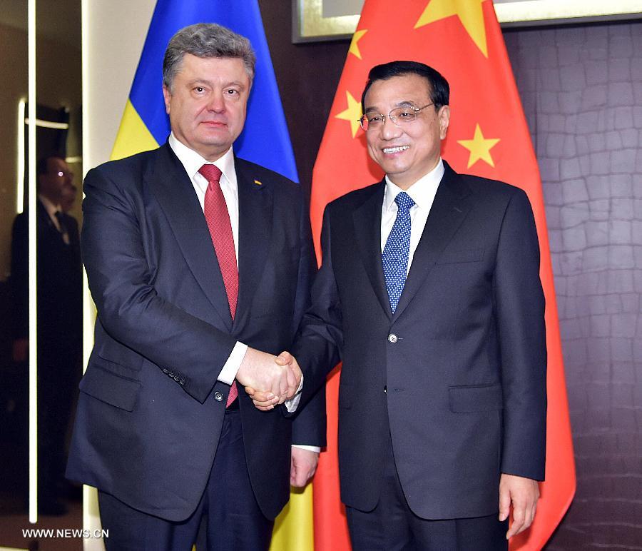 （XHDW）（1）李克强会见乌克兰总统波罗申科