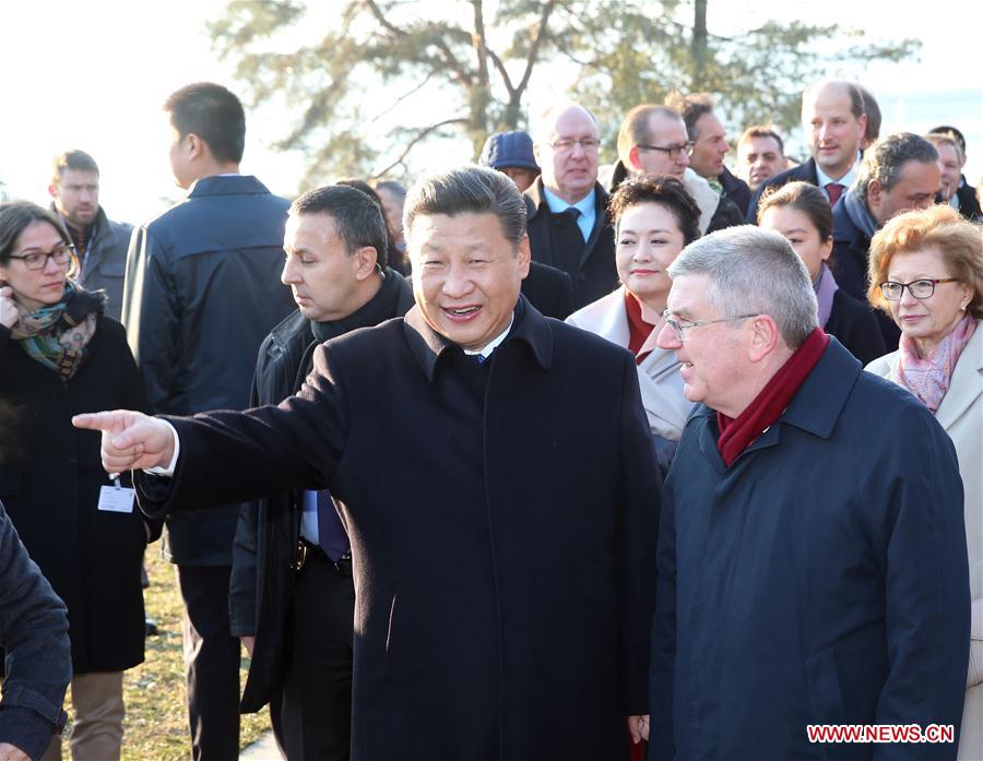 Rencontre entre Xi Jinping et Thomas Bach à Lausanne