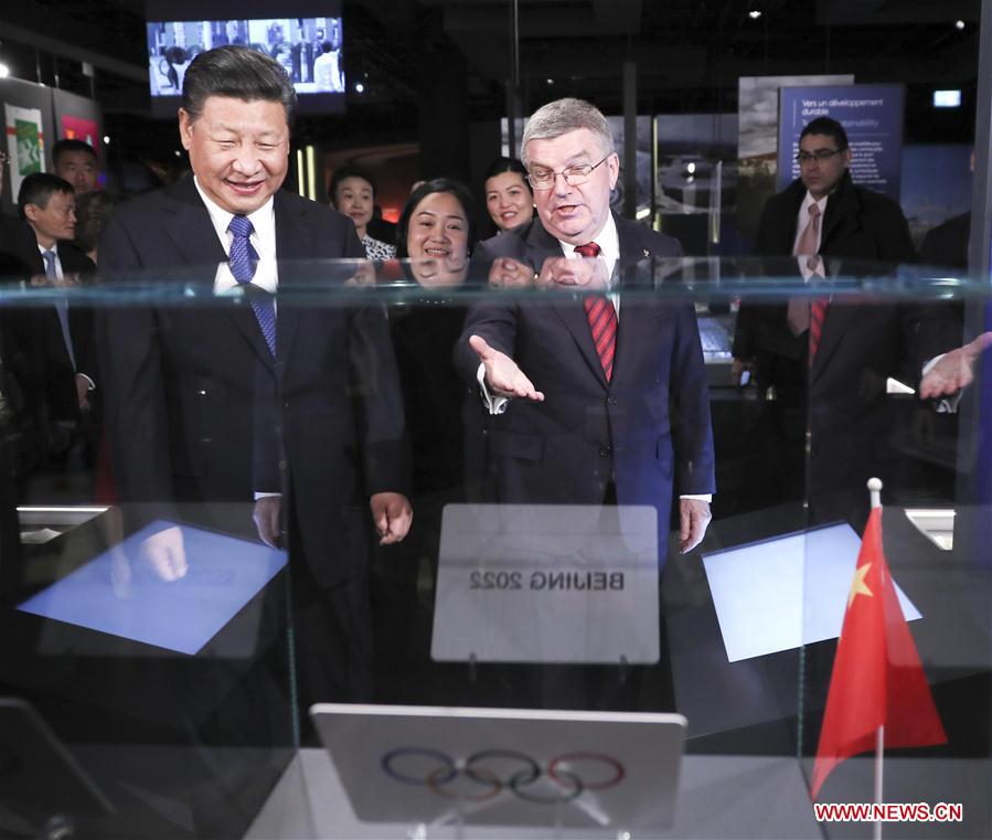 Rencontre entre Xi Jinping et Thomas Bach à Lausanne