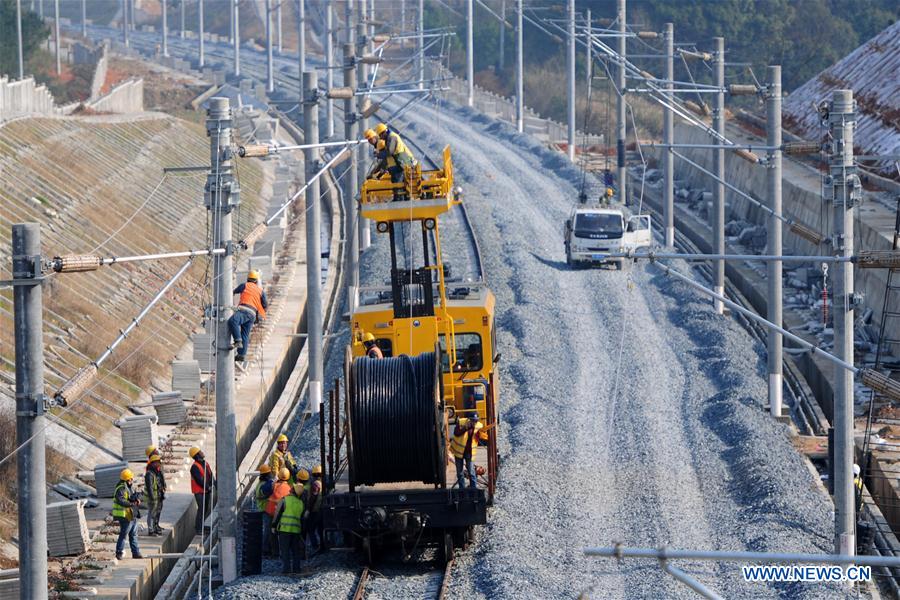 Chine : construction d'une voie ferrée au Jiangxi