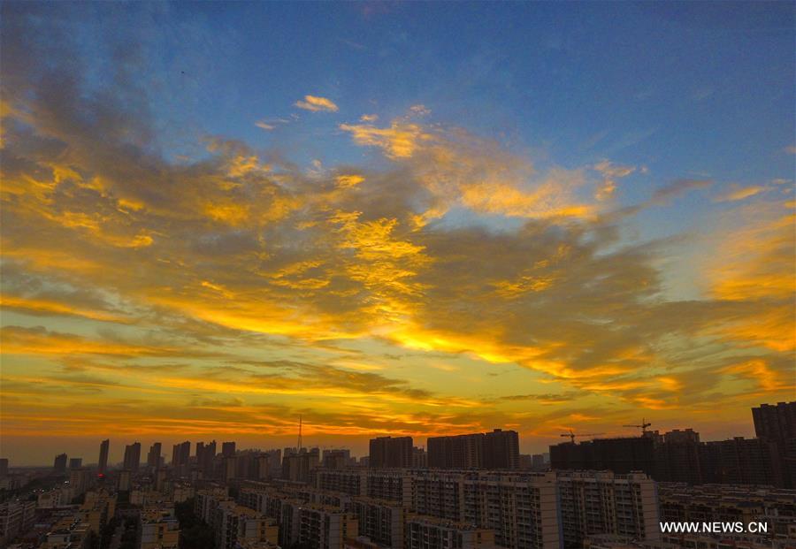 Chine : coucher de soleil à Huai'an