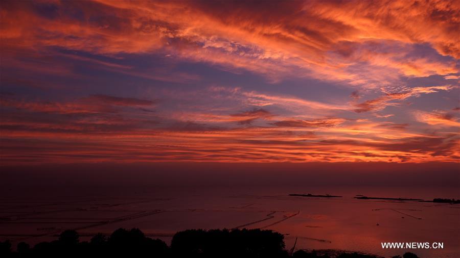 Chine : coucher de soleil à Huai'an