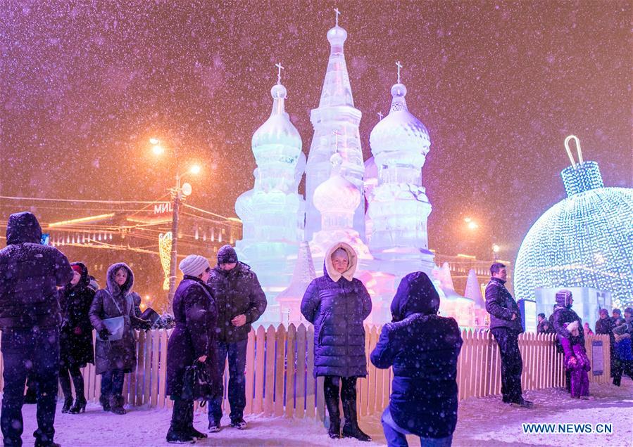 Russie : festival de glace à Moscou