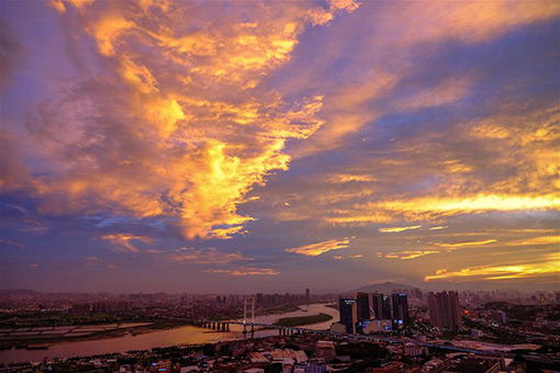 Chine: coucher de soleil &agrave; Quanzhou