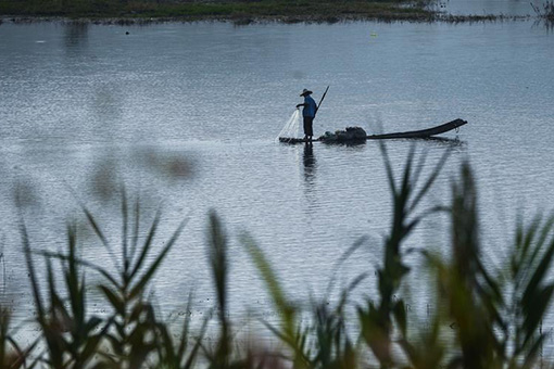 Pêche dans une rivière au Zhejiang