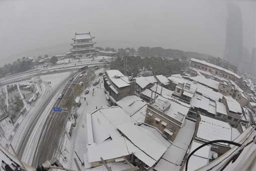 Chine: paysage de neige &agrave; Changsha