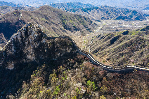 Chine : vue aérienne de la Grande Muraille