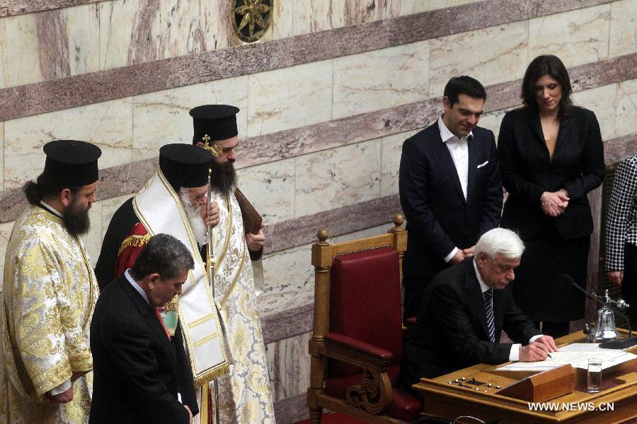 （国际）（2）帕夫洛普洛斯宣誓就任希腊总统 