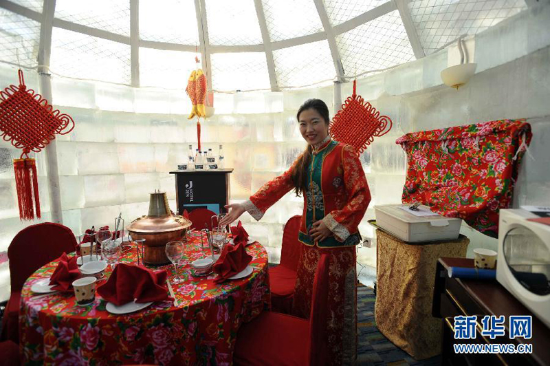 Ouverture d'un restaurant de glace en Chine du Nord