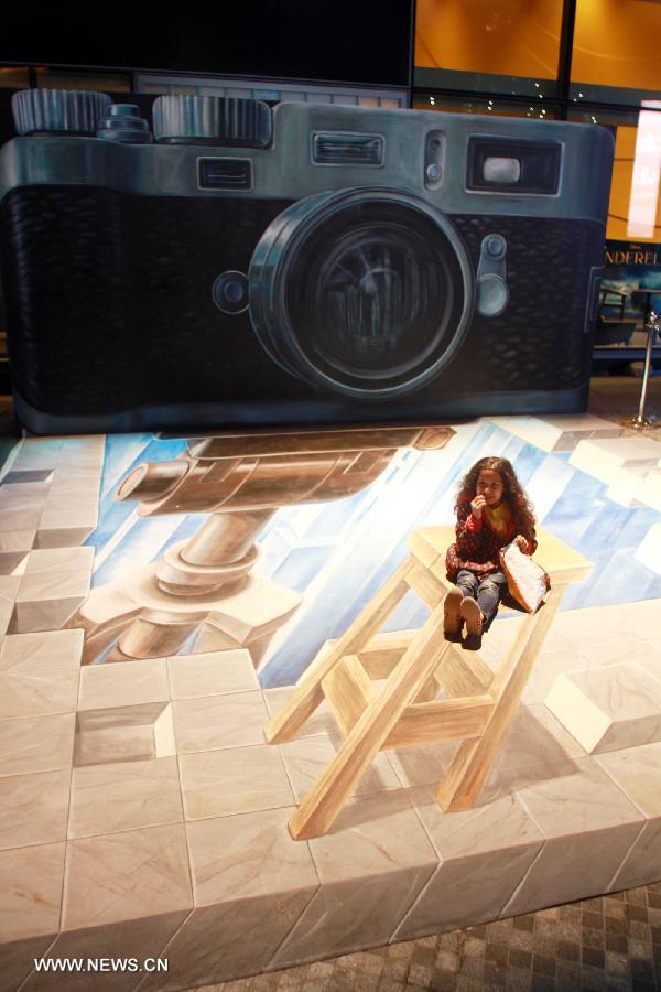 （国际）（2）迪拜举行街头3D涂鸦艺术展