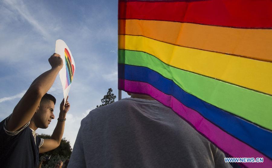 （XHDW）（1）洛杉矶同性婚姻支持者庆祝同性婚姻合法化