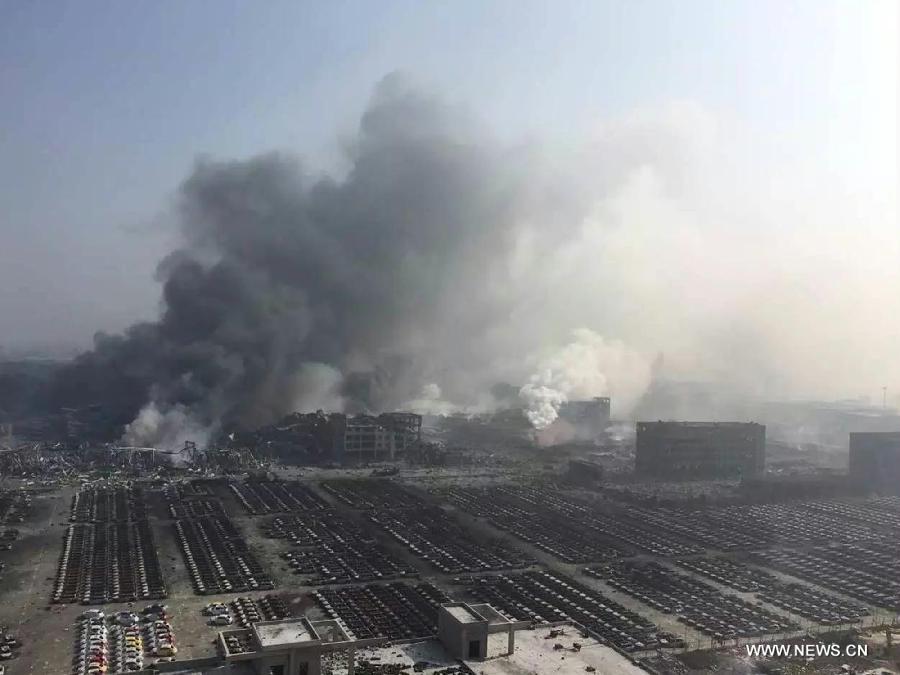 （滨海爆炸事故·新华直击）（4）天津滨海新区危险品仓库爆炸 死亡人数增至17人 
